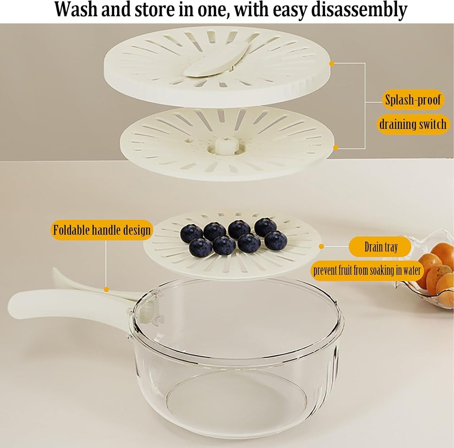 Multi-Functional Vegetable & Fruit Cleaning Basket | Folding Drainage & Storage Box | Fresh-Keeping Kitchen Filter Container