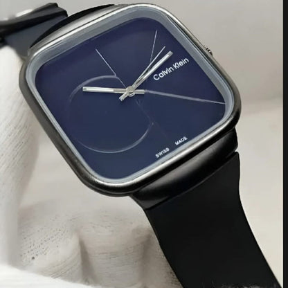 Calvin Klein Mens Watch With Square Dial Elegant Modern And Durable Timepiece For Daily Wear And Special Occasions (Without Box) - Black