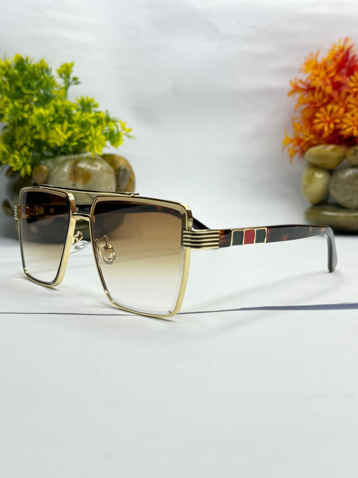 Luxury Square Black Gradient Sunglasses for Men & Women