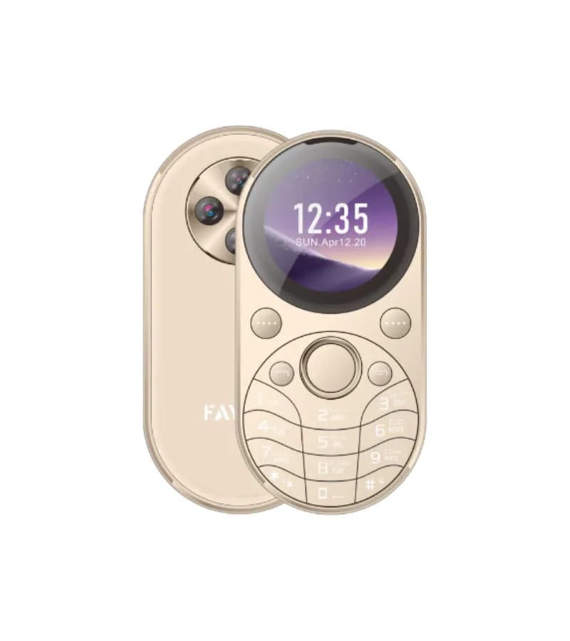FAYWA DIAMOND – 1.39'' Round IPS Display, Dual SIM, 1200mAh Battery, Smart Camera, Wireless FM, Type-C Charging & PTA Approved Mobile(random colour)