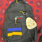 Stylish Black Backpack with Blue & Yellow Stripes + Cute Mouse-Shaped Coin Purse | Lightweight, Durable, School & Travel Bag