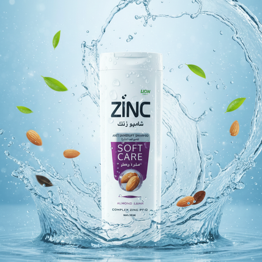 ZINC Anti-Dandruff Shampoo | For Men & Women | Complete Zinc Pro Formula | Black Shine | 340ml