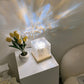 Dynamic Rotating Water Ripple Night Light 12 Colors Flame Crystal Lamp for Living Room Study Bedroom (with remote Attached USB cable)
