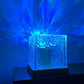 Dynamic Rotating Water Ripple Night Light 12 Colors Flame Crystal Lamp for Living Room Study Bedroom (with remote Attached USB cable)