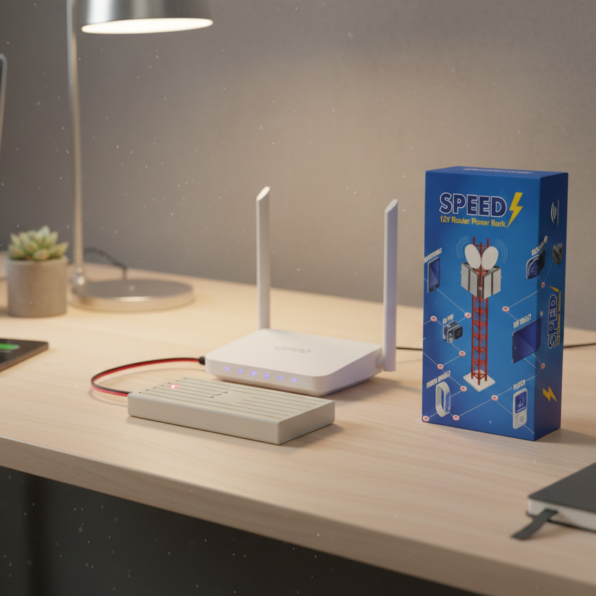 Speed 12V Router Power Bank – Mini UPS Backup Battery for WiFi Router - 20,000 mAh