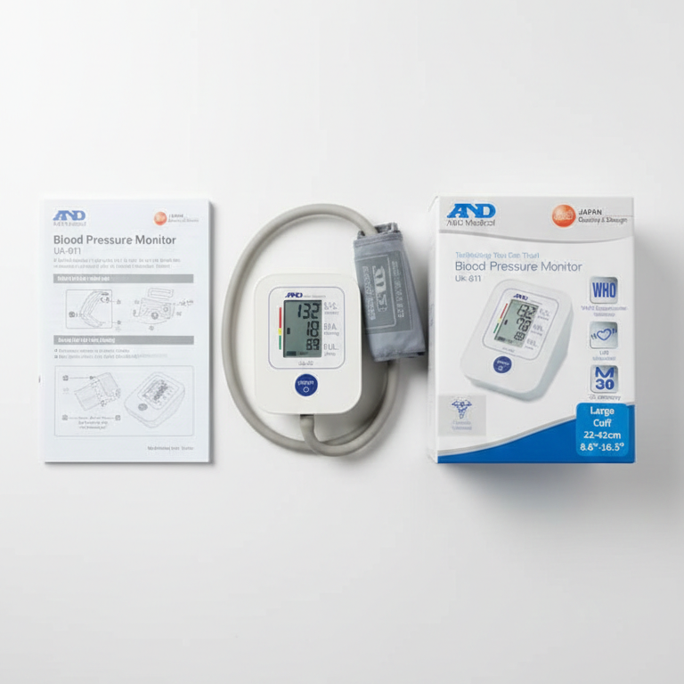 A&D Medical UA-611 Digital Blood Pressure Monitor – Automatic Upper Arm BP Machine with Large Cuff & Memory