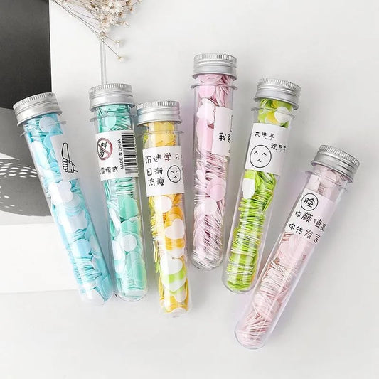 100 Pcs Disposable Flower Paper Soap With Portable Tube Multi Color Travel Sheets For Hand Washing And Outdoor Use Premium Quality (Random Color)