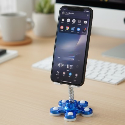 VIP Suction Cup Rotating Spinner Stand – Anti-Stress Desk Toy & Mini Phone Holder with Strong Grip Base | Pack of 2