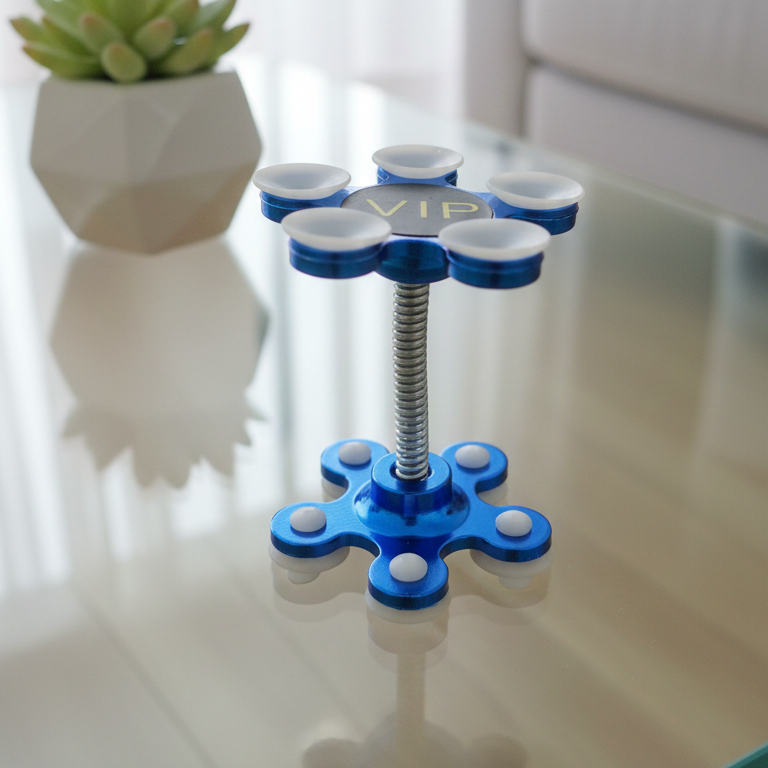 VIP Suction Cup Rotating Spinner Stand – Anti-Stress Desk Toy & Mini Phone Holder with Strong Grip Base | Pack of 2