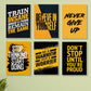 6 Pc Wall Decor Cardboard Phototiles With Double Tape For Back Sticking Motivational Gym Quotes(5*7size)
