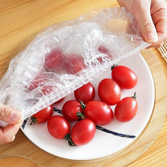 100 PCS Disposable Food Cover Plastic Bags Transparent Fresh Food Storage And Wrap Bags