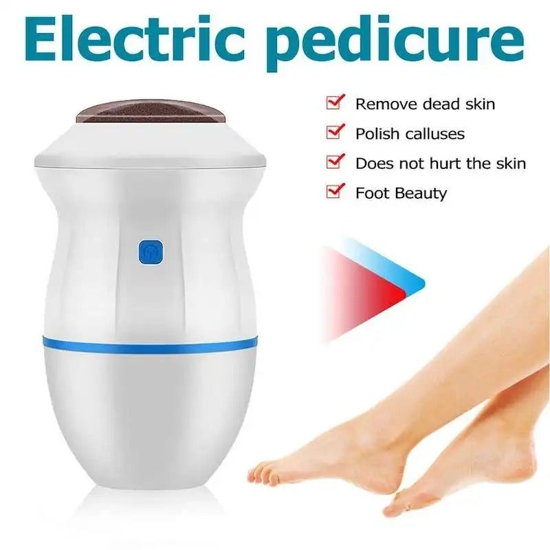 Electric Back Callus Remover with Built-In Vacuum – Rechargeable Foot Grinder for Dead Skin, Cracked Heels & Calluses
