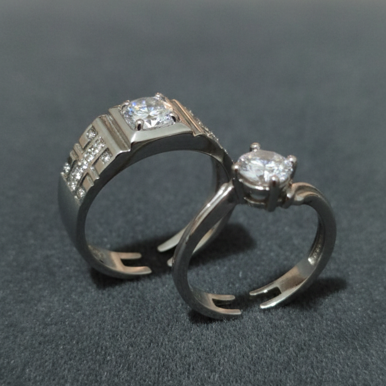 Alloy Adjustable Couple Ring – Stylish Matching Rings for Lovers | Unisex Design (With Box)