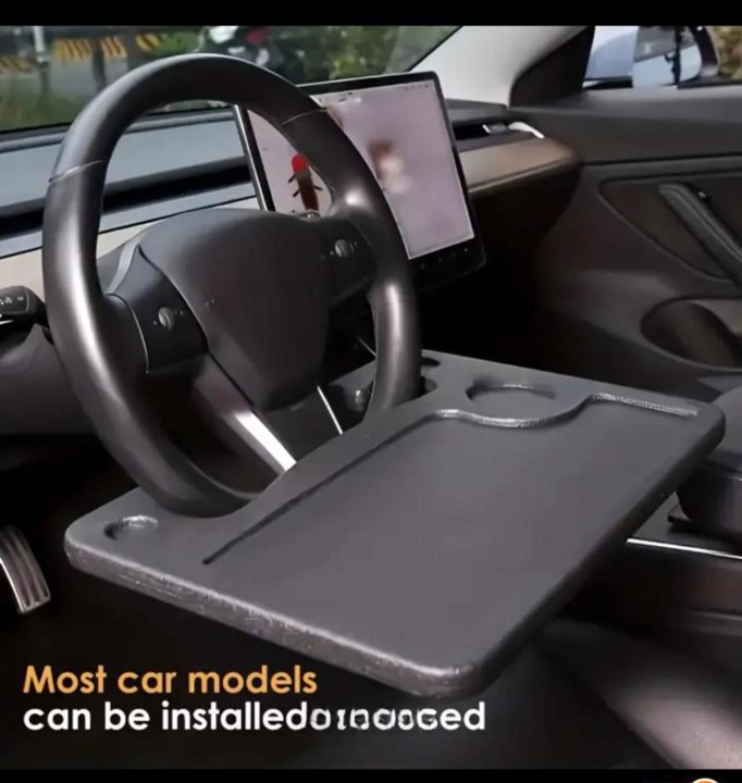 Plastic Steering Wheel Dining & Work Tray for Car – Portable Food Table & Laptop Desk for Driver & Passenger