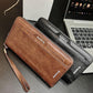 Baellerry Men’s Long PU Leather Zipper Wallet | Stylish & Durable | Multi-Card Organizer | Black