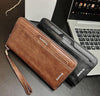 Baellerry Men’s Long PU Leather Zipper Wallet | Stylish & Durable | Multi-Card Organizer | Black