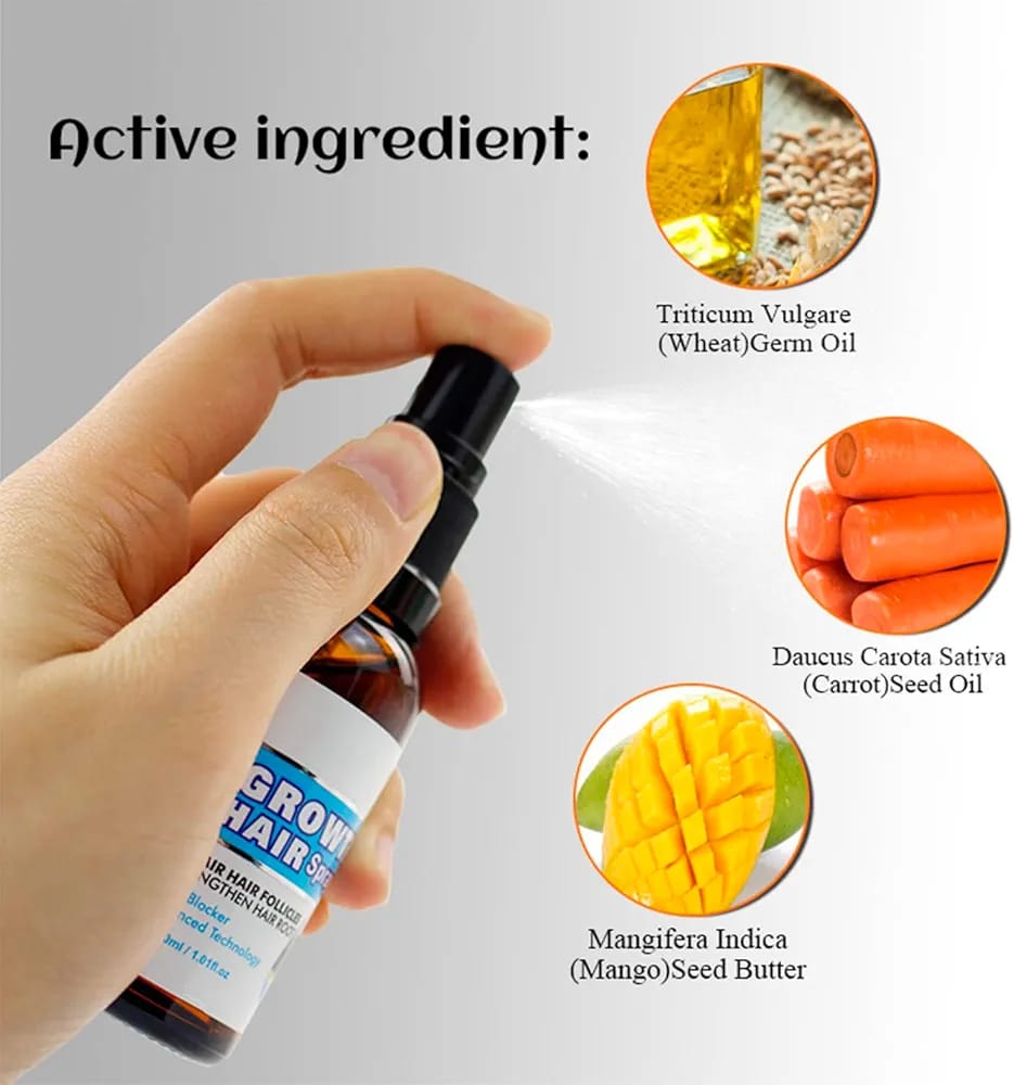 Disaar Vegan Ginseng Root Hair Growth Spray 30ml (DS4002) | Natural Hair Strengthener & Anti-Hair Loss Treatment