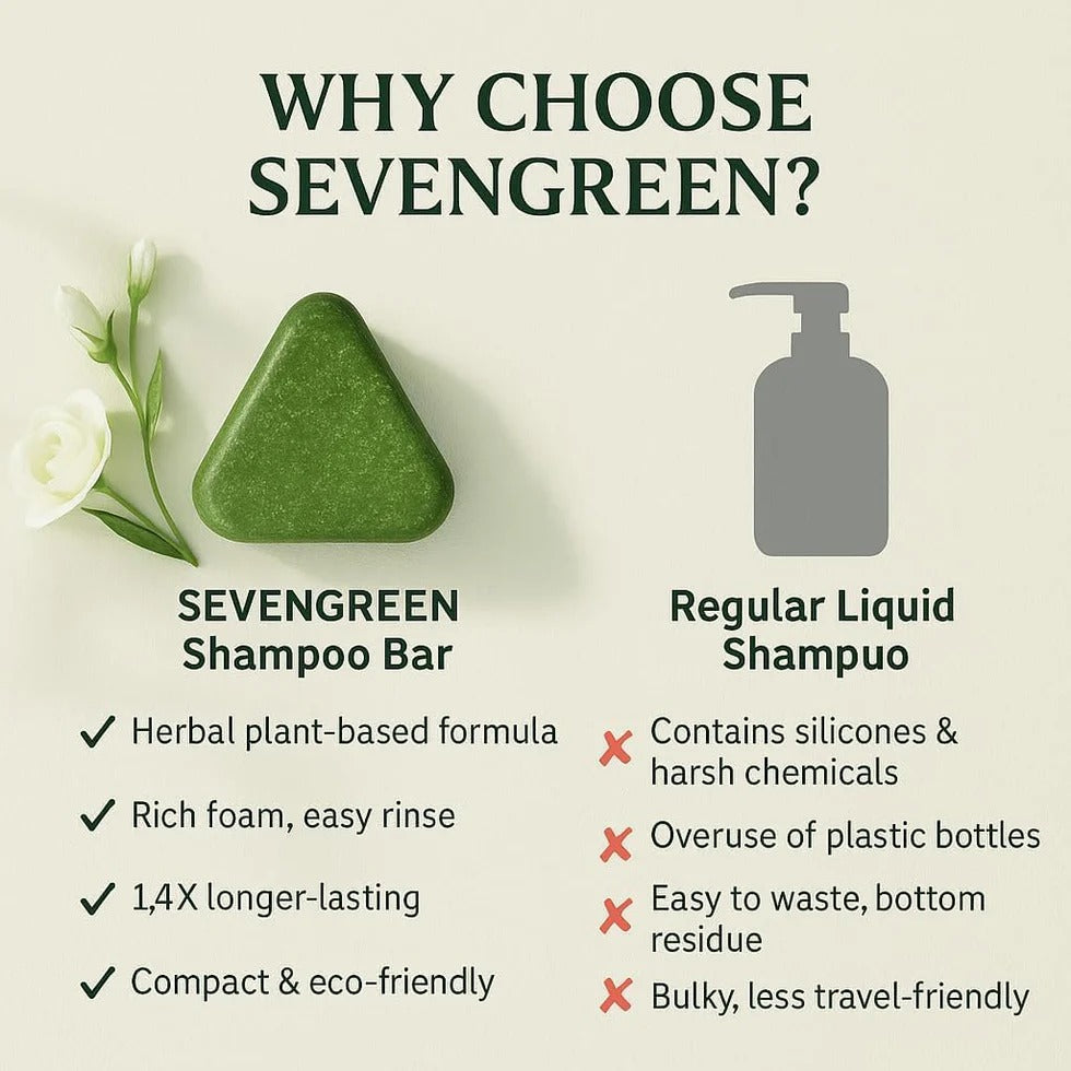 Nature Seven Green Tea Cas Bar Featuring Platycladus Orientalis Leaf And Wusiman Grass Extract Hair Care Shampoo Soap