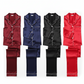 Classic Couple Night Suit Silk Satin Pajama Set – Long Sleeve Top & Full-Length Pants (4 Pcs) | SKU: DC-C007 ~ Black