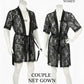 Couple Matching Romantic Robe / Gown Set – Sensual Net Nightwear for Men & Women (Pack of 2) | SKU: DC-C004 | Black