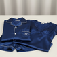 Couple Night Suit / Sleepwear Set – Stylish Nightdress & Pajama Shorts | SKU DC-C003 | Black (3 Pcs)