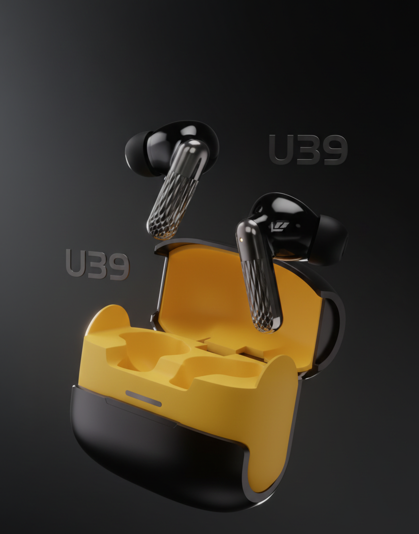 U39 True Wireless Bluetooth 5.1 Earbuds – Premium Plating Design - Black