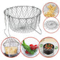 Stainless Steel Multi-Functional Foldable Chef Basket – Deluxe Kitchen Colander, Mesh Steam, Rinse, Strain & Fry Basket
