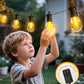 Outdoor String Lights Patio LED - Light Outside 50Ft 15M Waterproof Remote Dimmable S14 Porch Lighting Edison Plastic Bulb Pergola Hanging Balcony Connectable Backyard Yard Gazebo Party Garden Bistro