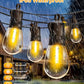Outdoor String Lights Patio LED - Light Outside 50Ft 15M Waterproof Remote Dimmable S14 Porch Lighting Edison Plastic Bulb Pergola Hanging Balcony Connectable Backyard Yard Gazebo Party Garden Bistro