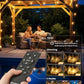 Brightown 52FT Solar String Lights Outdoor Waterproof, Patio Lights with Remote & Timer, USB/Solar Powered Dimmable Outdoor Lights, 15+1 LED Bulbs for Backyard Garden Camping Party - 26Hrs Runtime