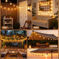 Brightown Outdoor String Lights 29 Feet G40 LED Patio Lights, Plug-in, 13 Plastic Edison Bulbs(1 Spare), Waterproof Connectable Hanging Light for Backyard Porch Balcony Party Decor, E12 Base, Black