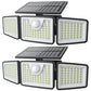daphino 2500LM Solar Lights Outdoor with Motion Sensor,3 Head 270° Wide Angle Street Area Lights, IP65 Waterproof Security Lighting with 3 Modes(Non-Remote,2 Pcs)