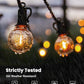 Brightown Outdoor String Lights 29 Feet G40 LED Patio Lights, Plug-in, 13 Plastic Edison Bulbs(1 Spare), Waterproof Connectable Hanging Light for Backyard Porch Balcony Party Decor, E12 Base, Black